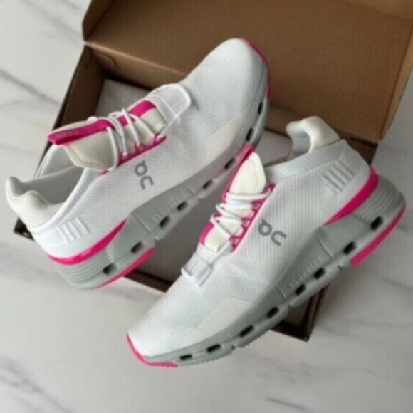 New On Cloud Cloudnova "Barbie" Women Pink Shoes White - Picture 2 of 7